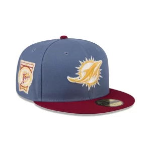 Caps* Miami Dolphins Deep Blue 59FIFTY Fitted Hat - KTGCaps - Baseball caps for various teams, purchased online at a discount