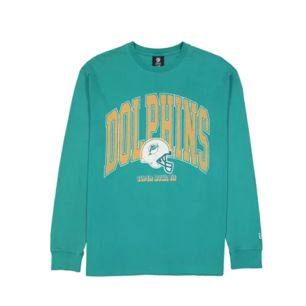 Caps* Miami Dolphins Oversized Essentials Long Sleeve TShirt - KTGCaps - Baseball caps for various teams, purchased online at a discount
