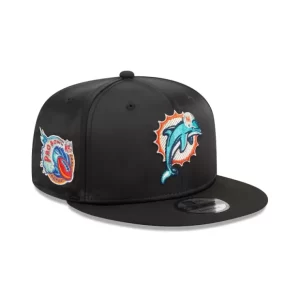 Caps* Miami Dolphins Satin 9FIFTY Snapback Hat - KTGCaps - Baseball caps for various teams, purchased online at a discount