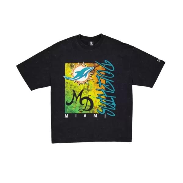 Caps* Miami Dolphins Sport Classics Boxy Black TShirt - KTGCaps - Baseball caps for various teams, purchased online at a discount
