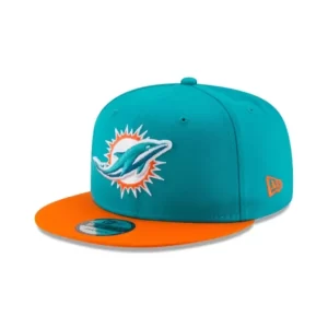 Caps* Miami Dolphins Two Tone 9FIFTY Snapback Hat - KTGCaps - Baseball caps for various teams, purchased online at a discount