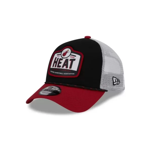 Caps* Miami Heat 2024 Rally Drive 9FORTY AFrame Trucker Hat - KTGCaps - Baseball caps for various teams, purchased online at a discount