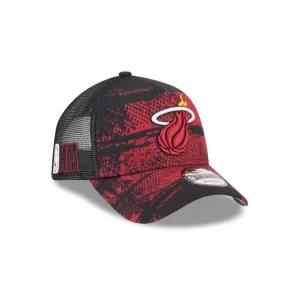 Caps* Miami Heat 2024 TipOff 9FORTY AFrame Trucker Hat - KTGCaps - Baseball caps for various teams, purchased online at a discount