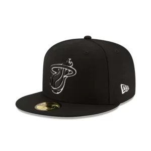 Caps* Miami Heat Black amp White 59FIFTY Fitted Hat - KTGCaps - Baseball caps for various teams, purchased online at a discount