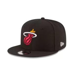 Caps* Miami Heat Black 9FIFTY Snapback Hat - KTGCaps - Baseball caps for various teams, purchased online at a discount