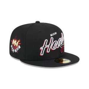 Caps* Miami Heat Script Sided 59FIFTY Fitted Hat - KTGCaps - Baseball caps for various teams, purchased online at a discount