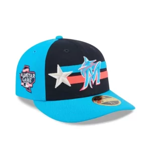 Caps* Miami Marlins 2024 AllStar Game Low Profile 59FIFTY Fitted Hat - KTGCaps - Baseball caps for various teams, purchased online at a discount
