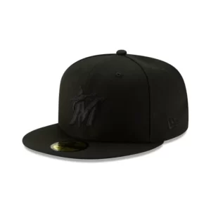 Caps* Miami Marlins 2019 Blackout Basic 59FIFTY Fitted Hat - KTGCaps - Baseball caps for various teams, purchased online at a discount