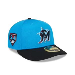 Caps* Miami Marlins 2024 Spring Training Low Profile 59FIFTY Fitted Hat - KTGCaps - Baseball caps for various teams, purchased online at a discount