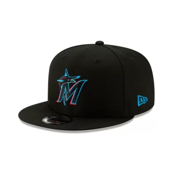 Caps* Miami Marlins Basic 9FIFTY Snapback Hat - KTGCaps - Baseball caps for various teams, purchased online at a discount