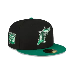 Caps* Miami Marlins Black 59FIFTY Fitted Hat - KTGCaps - Baseball caps for various teams, purchased online at a discount