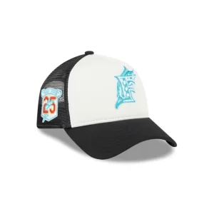 Caps* Miami Marlins Checkered Flag 9FORTY AFrame Trucker Hat - KTGCaps - Baseball caps for various teams, purchased online at a discount