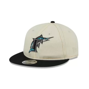 Caps* Miami Marlins Chrome Denim Retro Crown 9FIFTY Adjustable Hat - KTGCaps - Baseball caps for various teams, purchased online at a discount