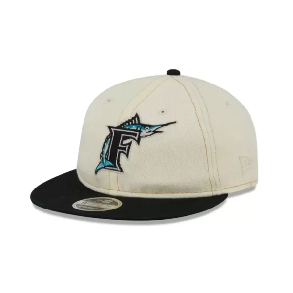 Caps* Miami Marlins Chrome Denim Retro Crown 9FIFTY Adjustable Hat - KTGCaps - Baseball caps for various teams, purchased online at a discount