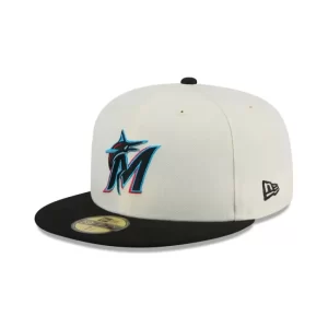 Caps* Miami Marlins Chrome 59FIFTY Fitted Hat - KTGCaps - Baseball caps for various teams, purchased online at a discount