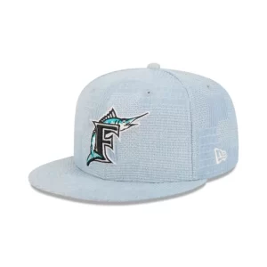 Caps* Miami Marlins Denim Patchwork 9FIFTY Snapback Hat - KTGCaps - Baseball caps for various teams, purchased online at a discount
