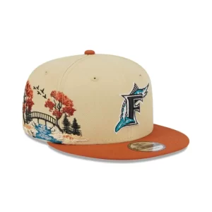 Caps* Miami Marlins Fall Landscape 9FIFTY Snapback Hat - KTGCaps - Baseball caps for various teams, purchased online at a discount