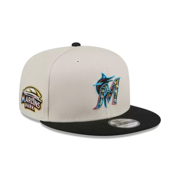 Caps* Miami Marlins Floral Fill 9FIFTY Snapback Hat - KTGCaps - Baseball caps for various teams, purchased online at a discount