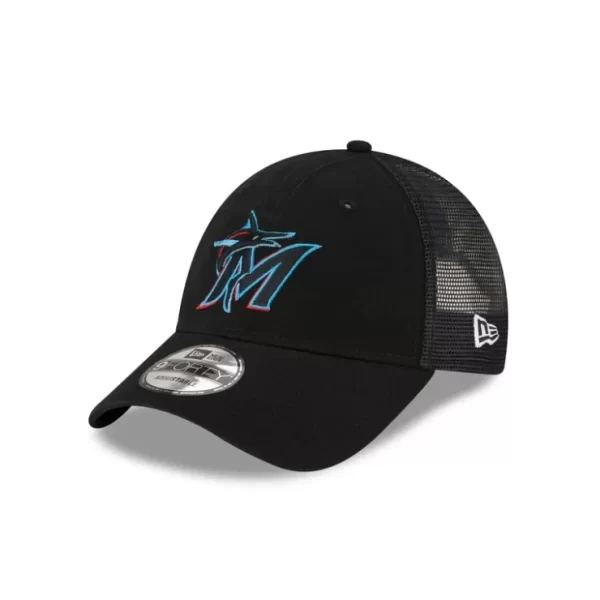 Caps* Miami Marlins 9FORTY Trucker Hat - KTGCaps - Baseball caps for various teams, purchased online at a discount