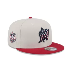 Caps* Miami Marlins Independence Day 2024 9FIFTY Snapback Hat - KTGCaps - Baseball caps for various teams, purchased online at a discount