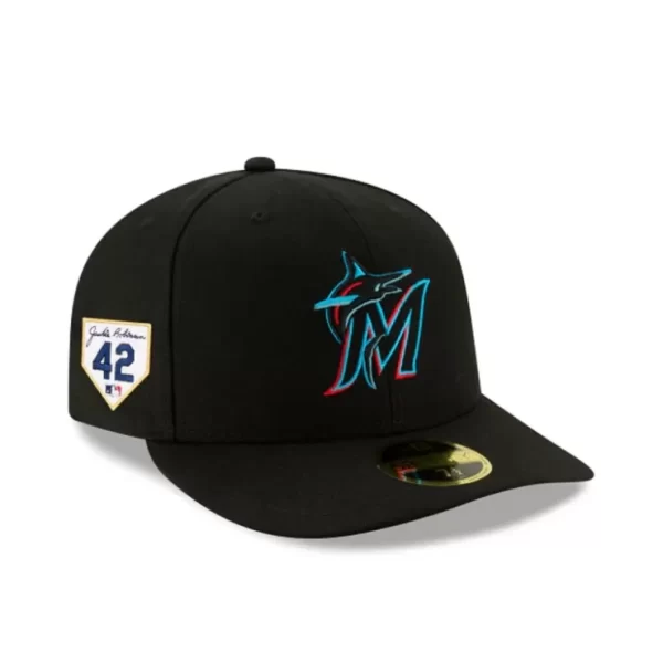 Caps* Miami Marlins Jackie Robinson Day 2024 Low Profile 59FIFTY Fitted Hat - KTGCaps - Baseball caps for various teams, purchased online at a discount