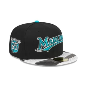 Caps* Miami Marlins Metallic Camo 59FIFTY Fitted Hat - KTGCaps - Baseball caps for various teams, purchased online at a discount