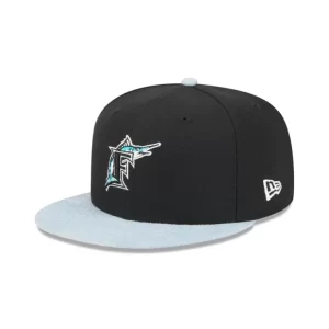 Caps* Miami Marlins Patch Denim 59FIFTY Fitted Hat - KTGCaps - Baseball caps for various teams, purchased online at a discount