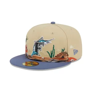 Caps* Miami Marlins Team Landscape 59FIFTY Fitted Hat - KTGCaps - Baseball caps for various teams, purchased online at a discount