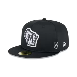 Caps* Milwaukee Brewers 2024 Clubhouse Black 59FIFTY Fitted Hat - KTGCaps - Baseball caps for various teams, purchased online at a discount
