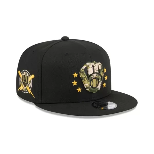 Caps* Milwaukee Brewers Armed Forces Day 2024 9FIFTY Snapback Hat - KTGCaps - Baseball caps for various teams, purchased online at a discount