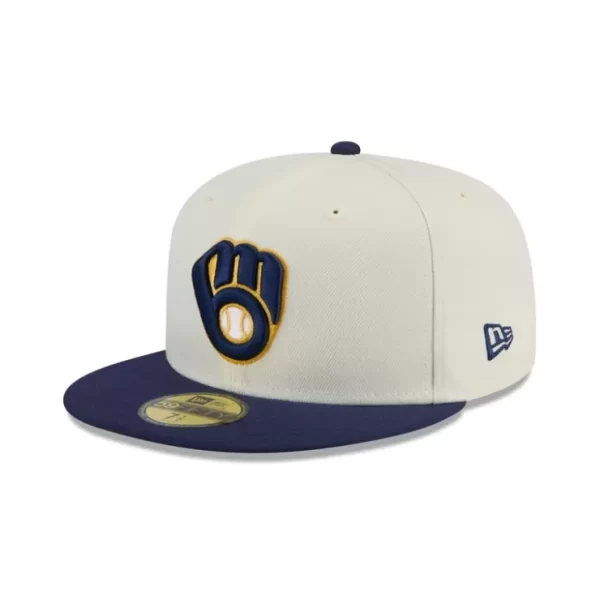Caps* Milwaukee Brewers Chrome 59FIFTY Fitted Hat - KTGCaps - Baseball caps for various teams, purchased online at a discount
