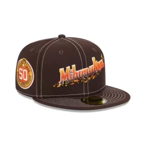 Caps* Milwaukee Brewers Fall Foliage 59FIFTY Fitted Hat - KTGCaps - Baseball caps for various teams, purchased online at a discount