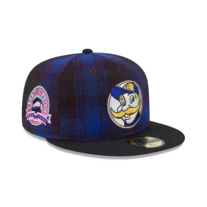 Caps* Milwaukee Brewers Mascot Plaid 59FIFTY Fitted Hat - KTGCaps - Baseball caps for various teams, purchased online at a discount