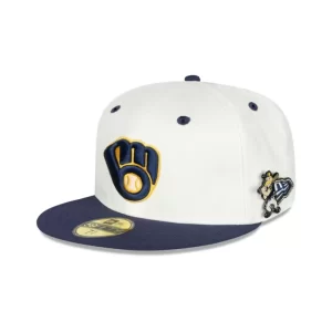 Caps* Milwaukee Brewers Mascot Pin 59FIFTY Fitted Hat - KTGCaps - Baseball caps for various teams, purchased online at a discount