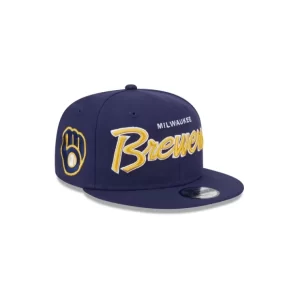 Caps* Milwaukee Brewers Script Kids 9FIFTY Snapback Hat - KTGCaps - Baseball caps for various teams, purchased online at a discount
