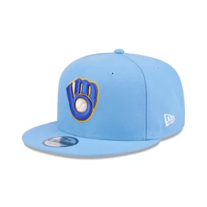Caps* Milwaukee Brewers Sky Blue 9FIFTY Snapback Hat - KTGCaps - Baseball caps for various teams, purchased online at a discount
