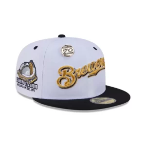 Caps* Milwaukee Brewers 70th Anniversary 59FIFTY Fitted Hat - KTGCaps - Baseball caps for various teams, purchased online at a discount