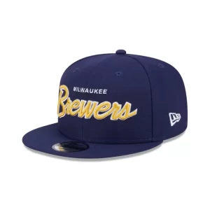 Caps* Milwaukee Brewers Wordmark 9FIFTY Snapback Hat - KTGCaps - Baseball caps for various teams, purchased online at a discount