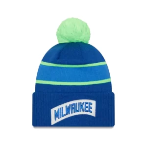 Caps* Milwaukee Bucks 2023 City Edition Pom Knit Hat - KTGCaps - Baseball caps for various teams, purchased online at a discount