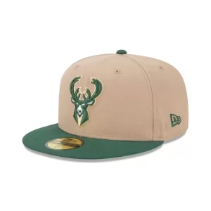 Caps* Milwaukee Bucks Camel 59FIFTY Fitted Hat - KTGCaps - Baseball caps for various teams, purchased online at a discount