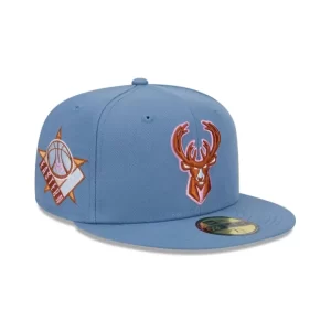 Caps* Milwaukee Bucks Color Pack Faded Blue 59FIFTY Fitted Hat - KTGCaps - Baseball caps for various teams, purchased online at a discount
