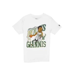 Caps* Milwaukee Bucks Giannis Antetokounmpo Caricature TShirt - KTGCaps - Baseball caps for various teams, purchased online at a discount