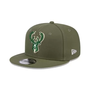 Caps* Milwaukee Bucks Olive 9FIFTY Snapback Hat - KTGCaps - Baseball caps for various teams, purchased online at a discount