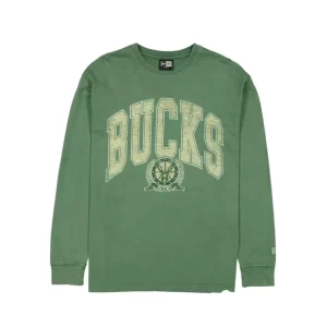 Caps* Milwaukee Bucks Oversized Essentials Long Sleeve TShirt - KTGCaps - Baseball caps for various teams, purchased online at a discount