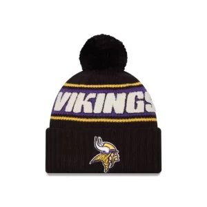 Caps* Minnesota Vikings 2024 Cold Weather Black Pom Knit Hat - KTGCaps - Baseball caps for various teams, purchased online at a discount
