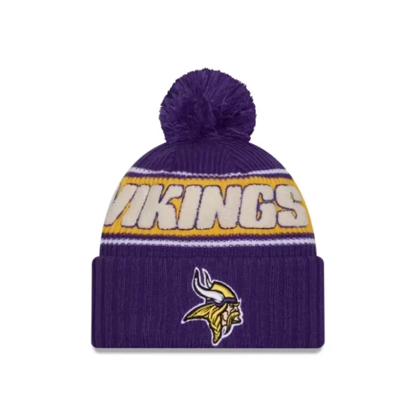 Caps* Minnesota Vikings 2024 Cold Weather Sport Pom Knit Hat - KTGCaps - Baseball caps for various teams, purchased online at a discount