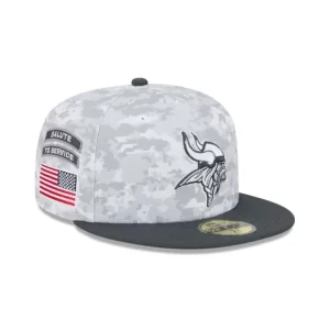 Caps* Minnesota Vikings 2024 Salute to Service 59FIFTY Fitted Hat - KTGCaps - Baseball caps for various teams, purchased online at a discount