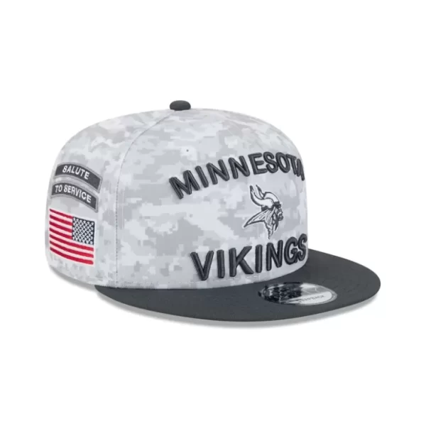 Caps* Minnesota Vikings 2024 Salute to Service 9FIFTY Snapback Hat - KTGCaps - Baseball caps for various teams, purchased online at a discount
