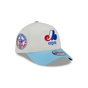Caps* Montreal Expos Chrome White 9FORTY AFrame Snapback Hat - KTGCaps - Baseball caps for various teams, purchased online at a discount