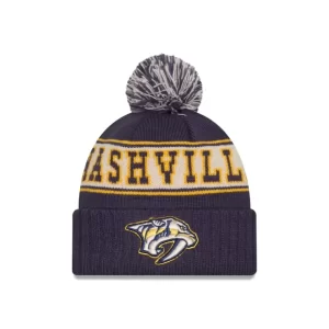 Caps* Nashville Predators Retro Pom Knit Hat - KTGCaps - Baseball caps for various teams, purchased online at a discount